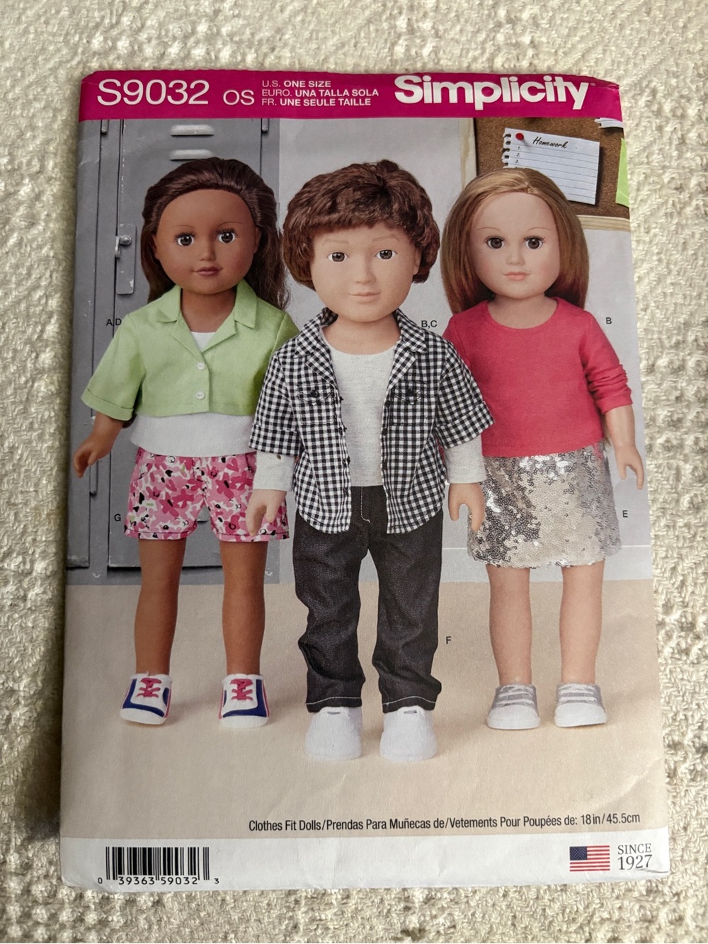 Simplicity Pattern S9032 for 18” Doll Clothes